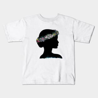 flower crown silhouette Kids T-Shirt